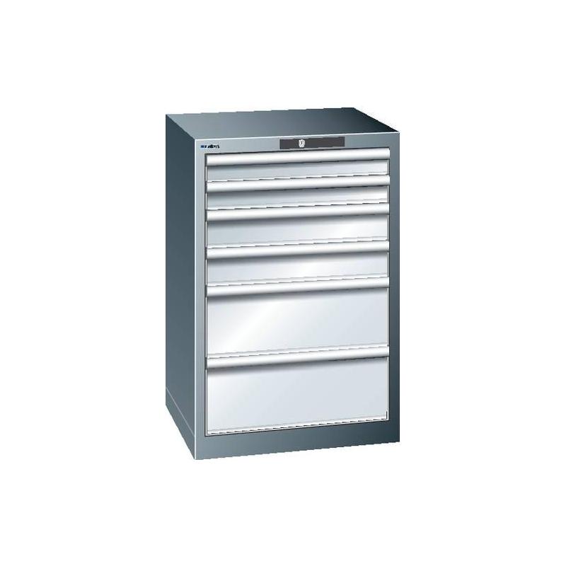 LISTA Zásuvková skříňka 2727E lg/lb H850 mm 6SL 75 KeyLock RAL7035/RAL5012 • Vtools.cz