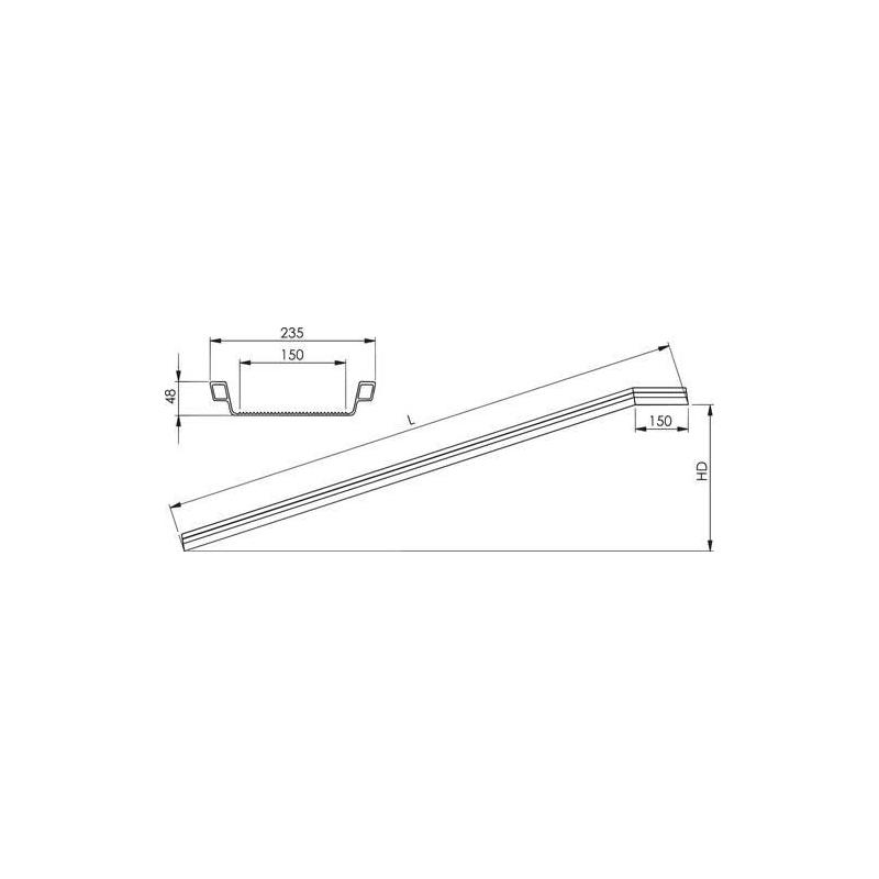 Nakládací lišta Alu 300 KpL3000xŠ150 mm s hranou • Vtools.cz