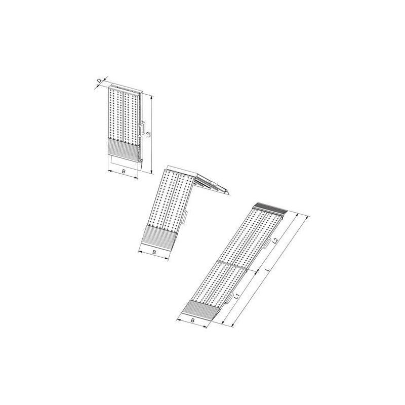 Hliníková nakládací kolejnice 200Kp D2500xŠ400 mm bez hrany • Vtools.cz