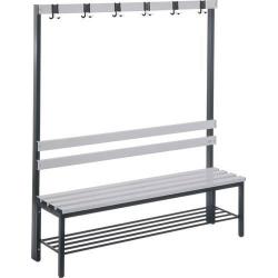 Sedací lavice dřevo RAL 7021 1650x1500x403 mm 6 háčků • Vtools.cz