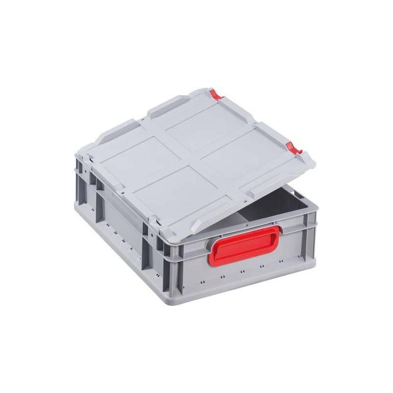 EuroBox 417,400x300x170 mm rukojeti zavřené,šedá/červená • Vtools.cz