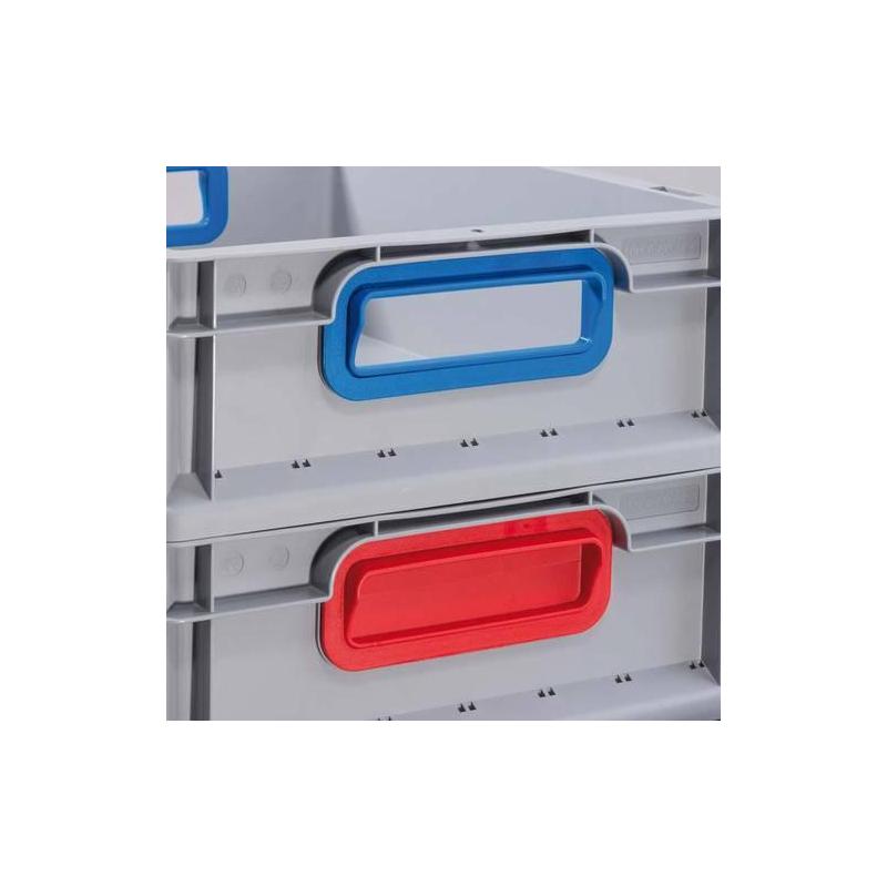 EuroBox 612,600x400x120 mm rukojeti zavřené, šedá/červená • Vtools.cz