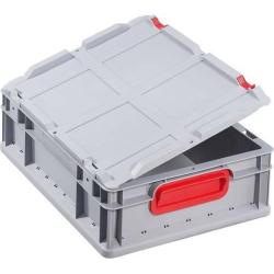 EuroBox 617,600x400x170 mm rukojeti zavřené,šedá/červená • Vtools.cz