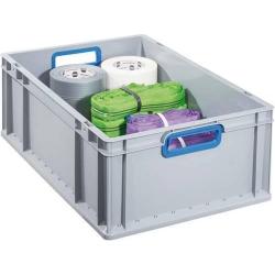 EuroBox 412,400x300x120 mm, otevřená madla, šedomodrá • Vtools.cz