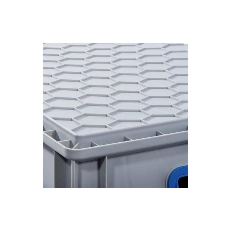 EuroBox 422,400x300x220 mm s otevřenými uchy, šedomodrý • Vtools.cz