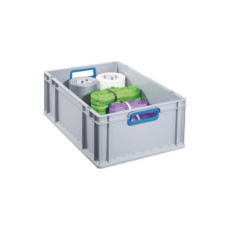 EuroBox 612,600x400x120 mm s otevřenými úchyty, šedomodrý • Vtools.cz