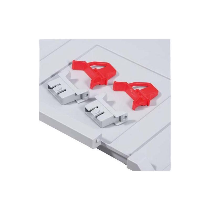 Zámek posuvného závěsu pro Eurobox, červený (VE4ks) • Vtools.cz