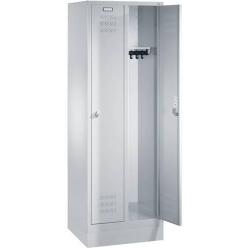 Skříň RAL7035 světle šedá 2 přihrádky 1800x610x500 mm s podstavcem • Vtools.cz