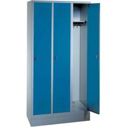 Šatní skříň 3 oddělení 1800x900x500 mm s podstavcem RAL7035 • Vtools.cz