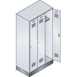 CP Šatní skříňka Classic s podstavcem 3 přihrádky,1800x1200x500, RAL 7035/7035 • Vtools.cz