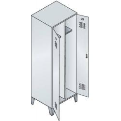 Šatní skříň 2 přihrádky f. 1 osoba s nožičkami, 7035/7035 • Vtools.cz