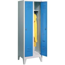 CP Šatní skříň Classic s nožičkami 2 přihrádky, 1850x610x500, RAL 7035/5012 • Vtools.cz