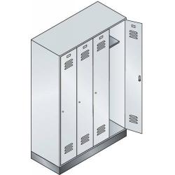 CP Šatní skříňka Classic s podstavcem 4 přihrádky, 1800x1190x500, RAL 7035/5012 • Vtools.cz