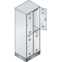 CP Šatní skříň, dvojitá st. š. BaseClassic 1800x610x500, 2x2 přihrádky 7035/5010 • Vtools.cz