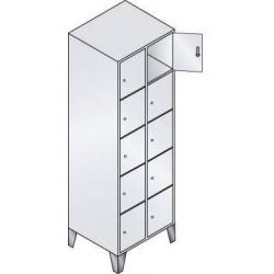 C+P Skříňka FB 300 mm s nohami V1850xŠ610 mm, RAL 7035/5010, 2x5 přihrádek • Vtools.cz