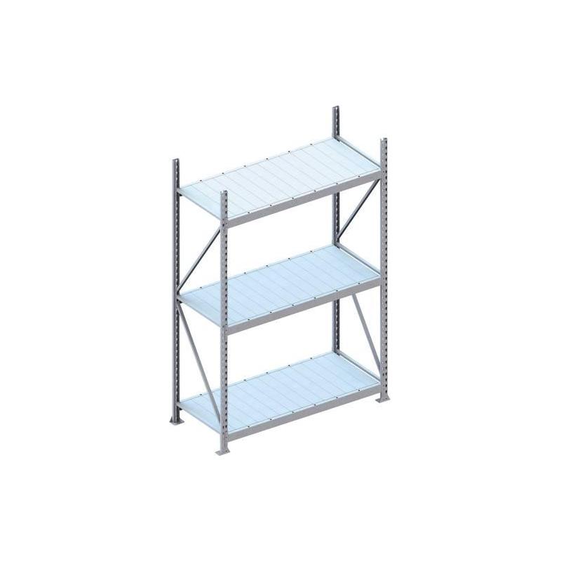Základní regál s širokým rozpětím s dřevotřískou GF 2200x800x2200 mm ocelové panely • Vtools.cz