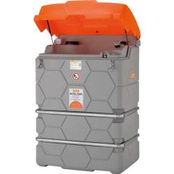 Venkovní nádrž na odpadní olej ve tvaru krychle s výklopným víkem • Vtools.cz