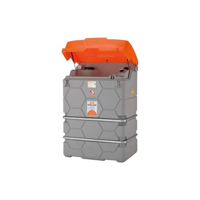 Venkovní nádrž na odpadní olej ve tvaru krychle s výklopným víkem • Vtools.cz