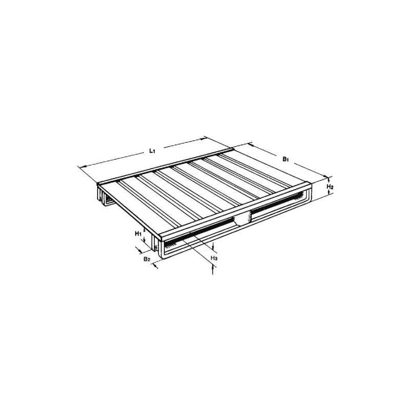Ocelová plochá paleta, lakovaná 1,5 t, 1200x1000x125 mm • Vtools.cz