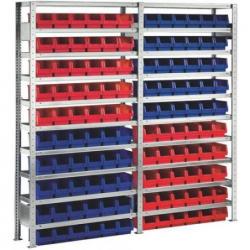 Zásuvný regál pozink 10 policAF 2000x1000x300 mm 60 K. • Vtools.cz