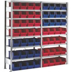 Zásuvný regál pozink 7 polic AF 2000x1000x400 mm 28 K. • Vtools.cz