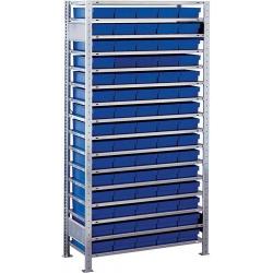 Bezšroubové regály hloubka 535 mm GF kompletní s 75 přihrádek • Vtools.cz