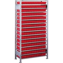 Bezšroubové regály hloubka 335 mm GF kompletní s 150 přihrádek • Vtools.cz