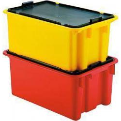 Otáčecí stohovací koš 45 l 600x400x250 mm červený • Vtools.cz