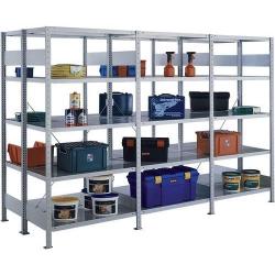 Dvojitý bezšroubový regál policový 100 AF H2500xB1000xT2x400 mm ŠEDÝ • Vtools.cz