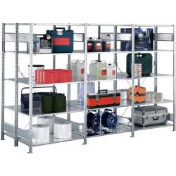 Bezšroubový regálový systém, oboustranný AR 150 kg2500x1000x2x500 mm pozink • Vtools.cz