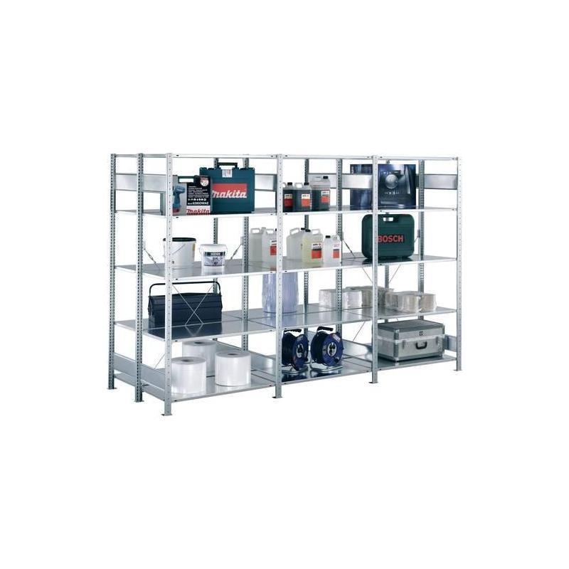Bezšroubový regálový systém, oboustranný GR 250 kg2000x1000x2x400 mm pozink • Vtools.cz