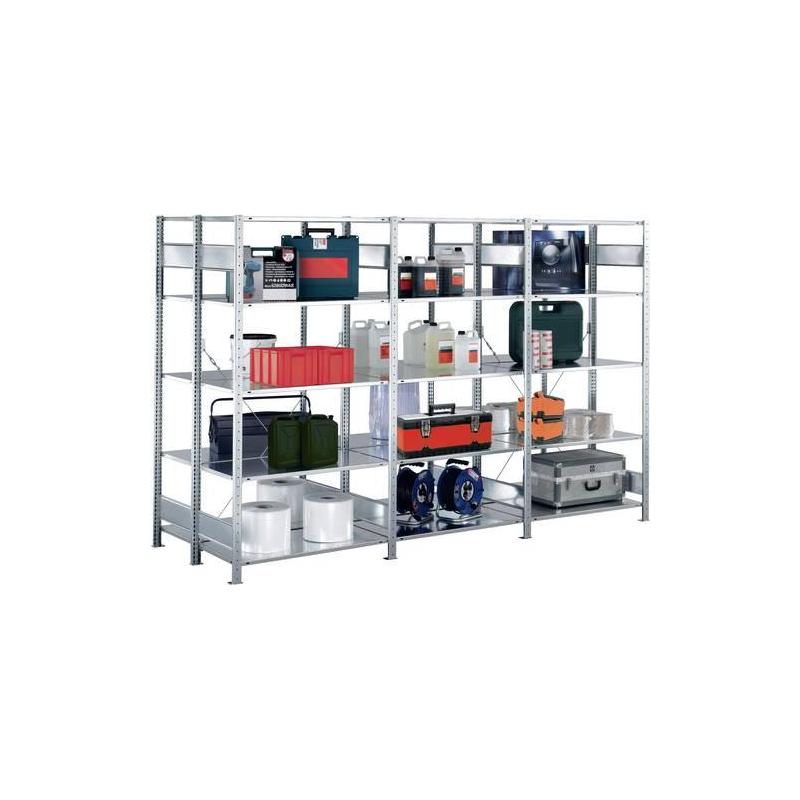 Bezšroubový regálový systém, oboustranný GR 250 kg2000x1000x2x400 mm pozink • Vtools.cz