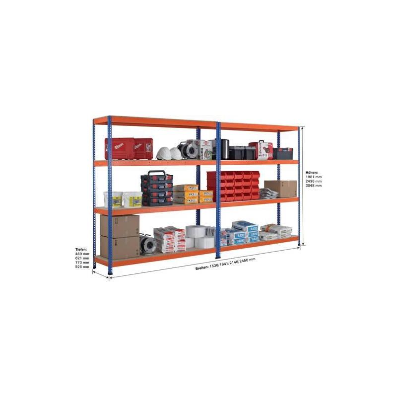 SCHULTE Regál nekonečný Z 1 GR 2438 x 1841 x 621 mm dřevotřískové police • Vtools.cz