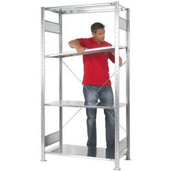 Format bezšroubový regálový systém základní police 2000x1000x500 mm pozinkovaný • Vtools.cz