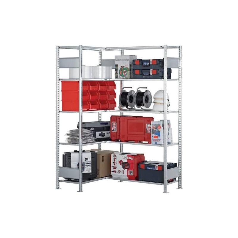 Rohová přídavná police 7035 2500x1000x600, 6 polic • Vtools.cz