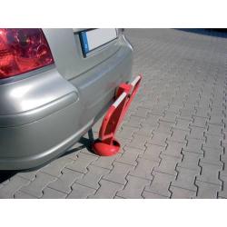 Přechodová zábrana 70x70 mm, žárově pozinkovaná, červený válec • Vtools.cz