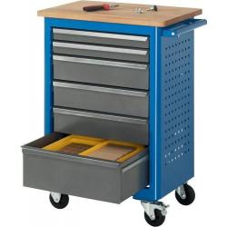 Pracovní stůl na kolečkách, bl/anthr 675x450x950, 6 Sb.,bu Rau • Vtools.cz