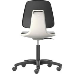 Křeslo Labsit 2 bílá koženka, s kolečky • Vtools.cz