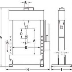 Dílenský lis FP25 w. Nožní pumpa, 25t • Vtools.cz