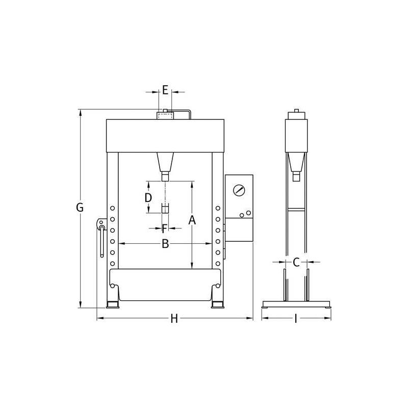 Dílenský lis EP40D w. Elektrické čerpadlo 40t • Vtools.cz