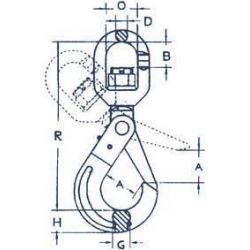 Samozamykací hák pro AK D 16 mm TK 8000kg • Vtools.cz