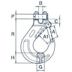 Zátěžový hák na hlavu vidlice pro AK D 6 mm TK 1120kg, C80 • Vtools.cz