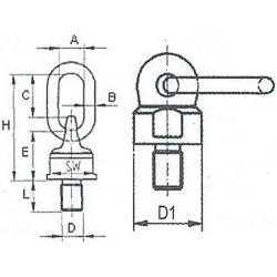 Zastavovací otočný kloub třídy 8 s nosností 1 120 kg, M16x20 • Vtools.cz