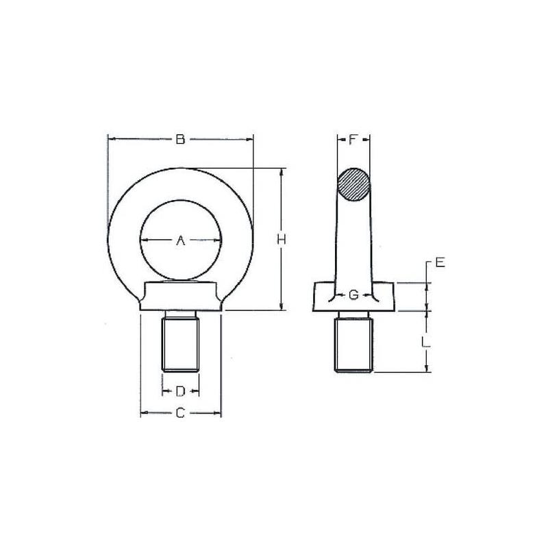 Kroužkový šroub - pevný, třída 8, nosnost 400 kg, M6x13 • Vtools.cz