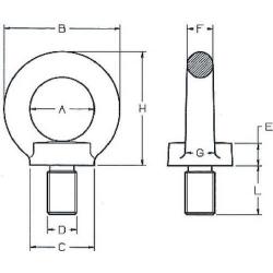 Kroužkový šroub - pevný, třída 8, nosnost 3 000 kg, M14x21 • Vtools.cz