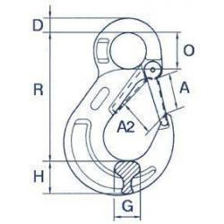 Závěsný hák s kovanou západkou GK10 D 6 mm TK 1400kg • Vtools.cz