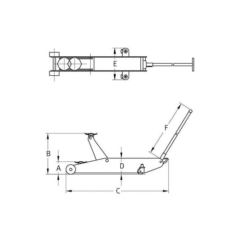 Hydraulický posunovací a zvedací zvedák 2.0 T KRÁTKÁ VERZE • Vtools.cz