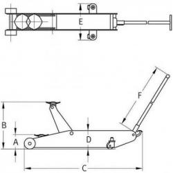 Hydraulický posunovací a zvedací zvedák 10.0 T NORMÁLNÍ VERZE • Vtools.cz