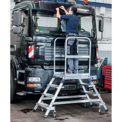 ZARGES plošinové schodiště 4 stupně na obou stranách • Vtools.cz