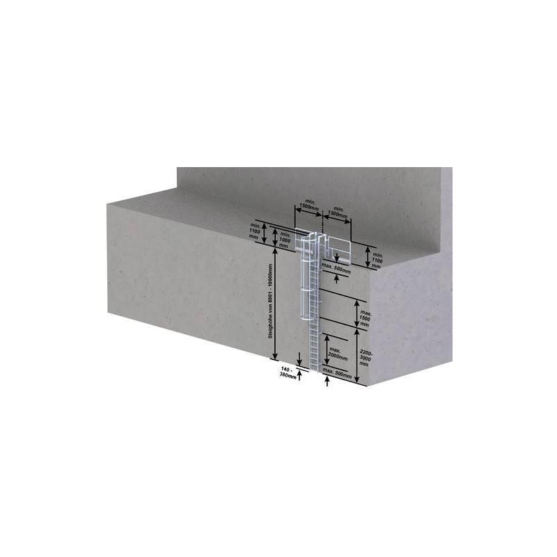 Žebřík se zadním zábradlím Alu elox. výška.  7,28m • Vtools.cz